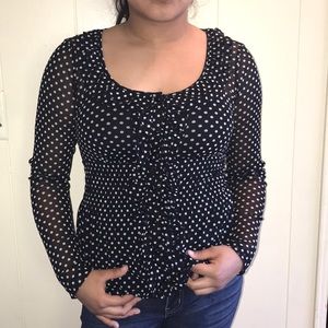 Long sleeve see through blouse